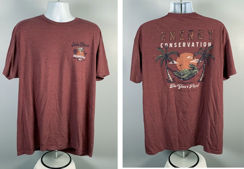 Duck C0 Santa Monica Energy Conservation Do Your Part T Shirt Mens 2XL Turtle