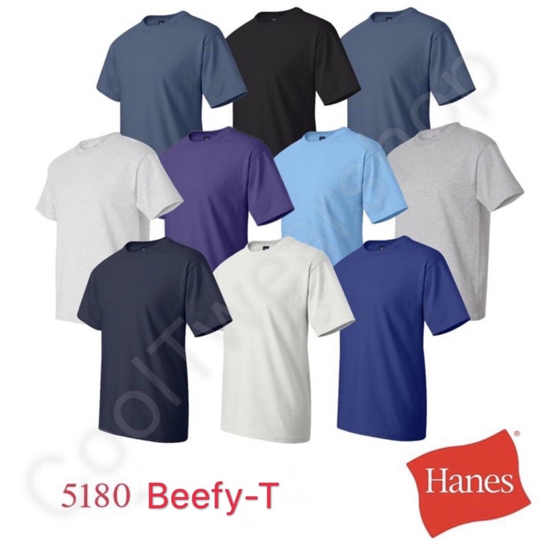 Hanes Beefy-T Cotton Plain Crew Neck Short Sleeves Adult T-Shirt 5180 S~2XL gallery