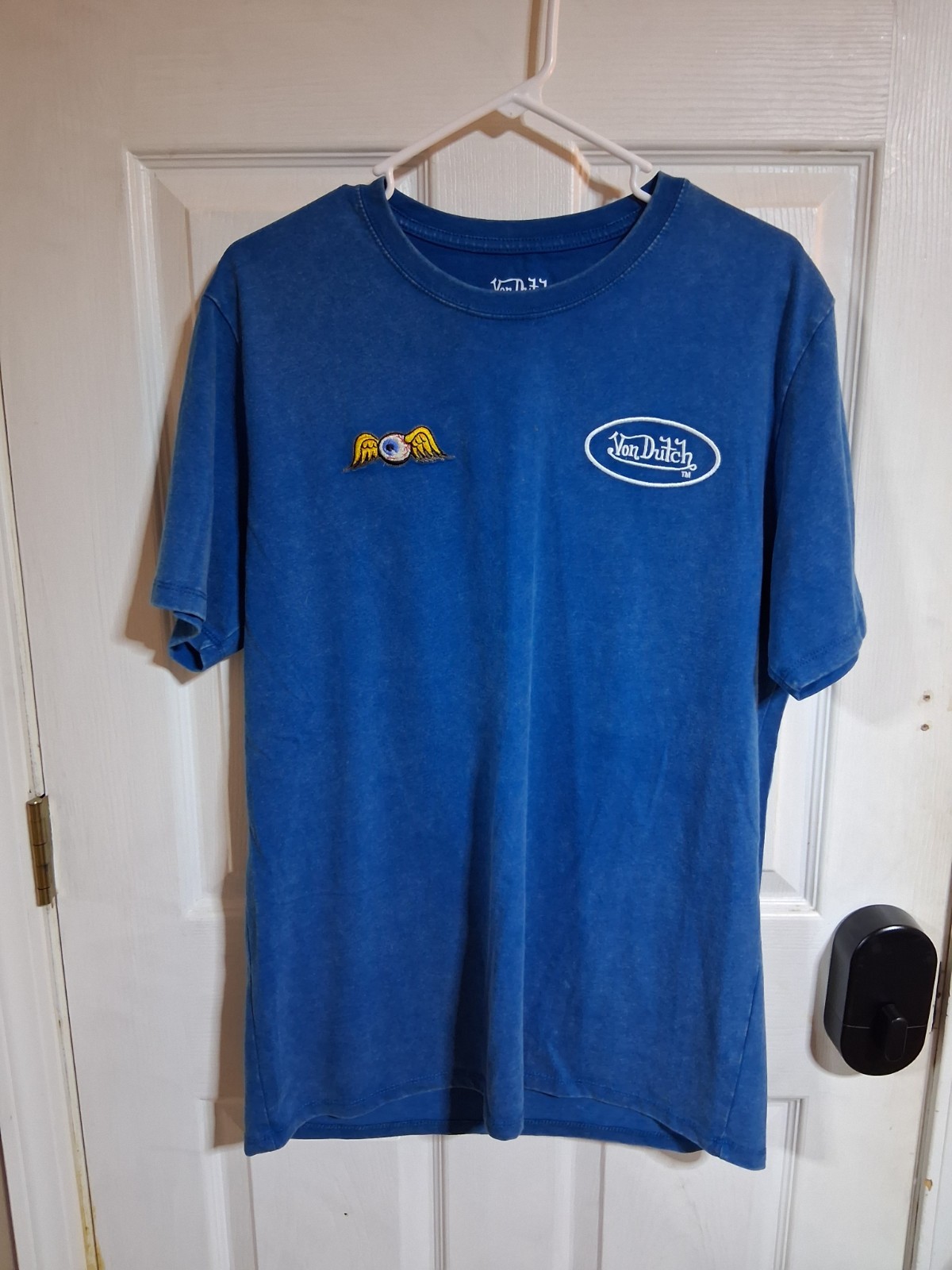 Von Dutch Men’s L Blue Cotton Blend Crew Neck Graphic T-Shirt Genuine Riders