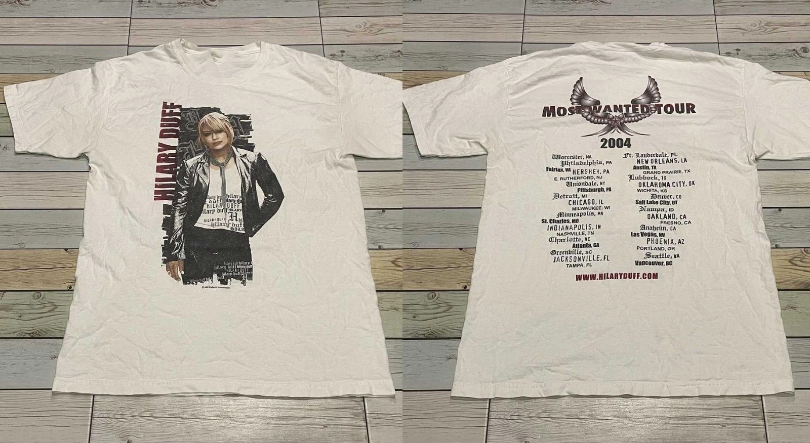 VTG 2004 Hilary Duff Most Wanted Tour 2-Sided T-Shirt S-4XL gallery