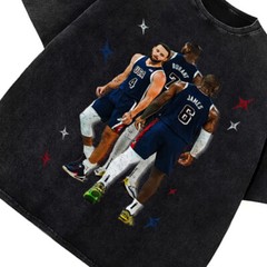 Stephen Curry Lebron James Kevin Durant BIG 3 USA World Champ Custom Graphic Tee