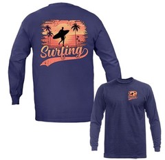Surf Surfing Palm Tree Surfer Long Sleeve