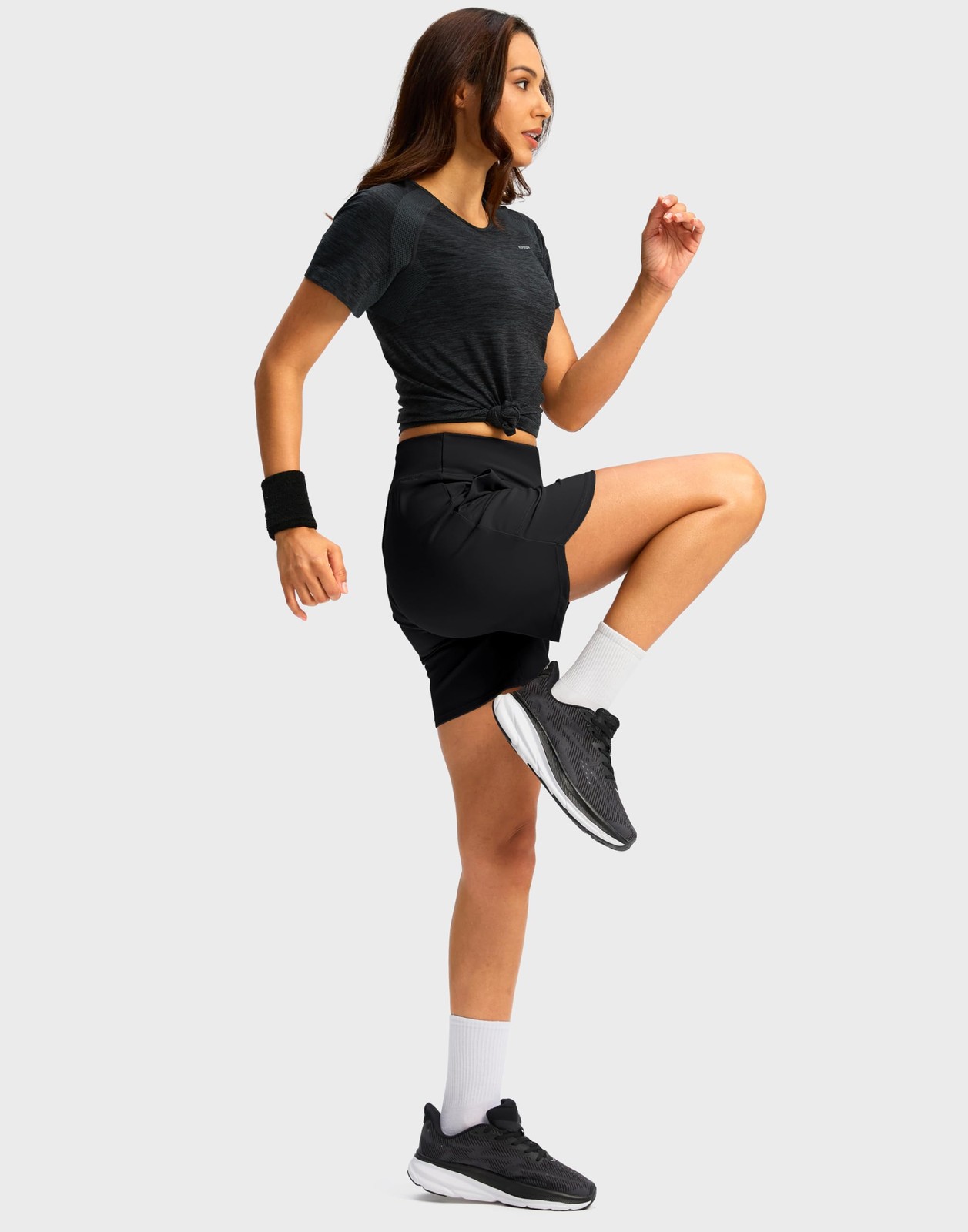 Women's Athletic Shorts 6" High Waisted Stretchy Bermuda Shorts for Women Qui... gallery