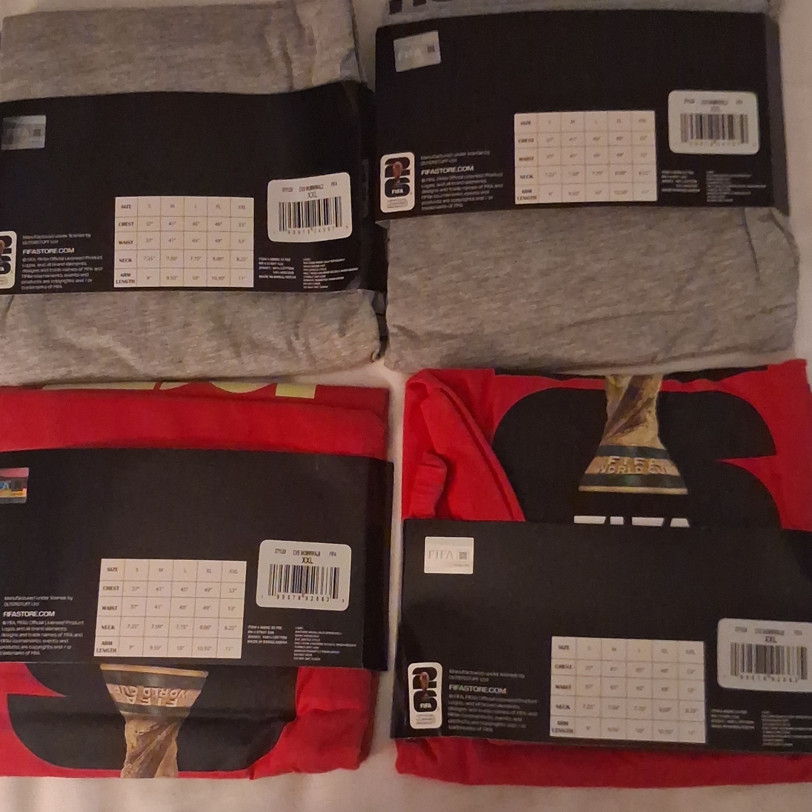 FIFA Men's XXL Gray/Red Cotton Knit T-Shirt Graphic Print Logo Soccer gallery