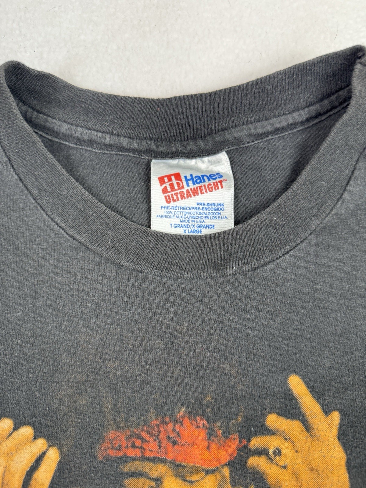 Vintage 1991 Jimi Hendrix Burning Guitar T-Shirt - Fits Medium (Labelled XL) gallery