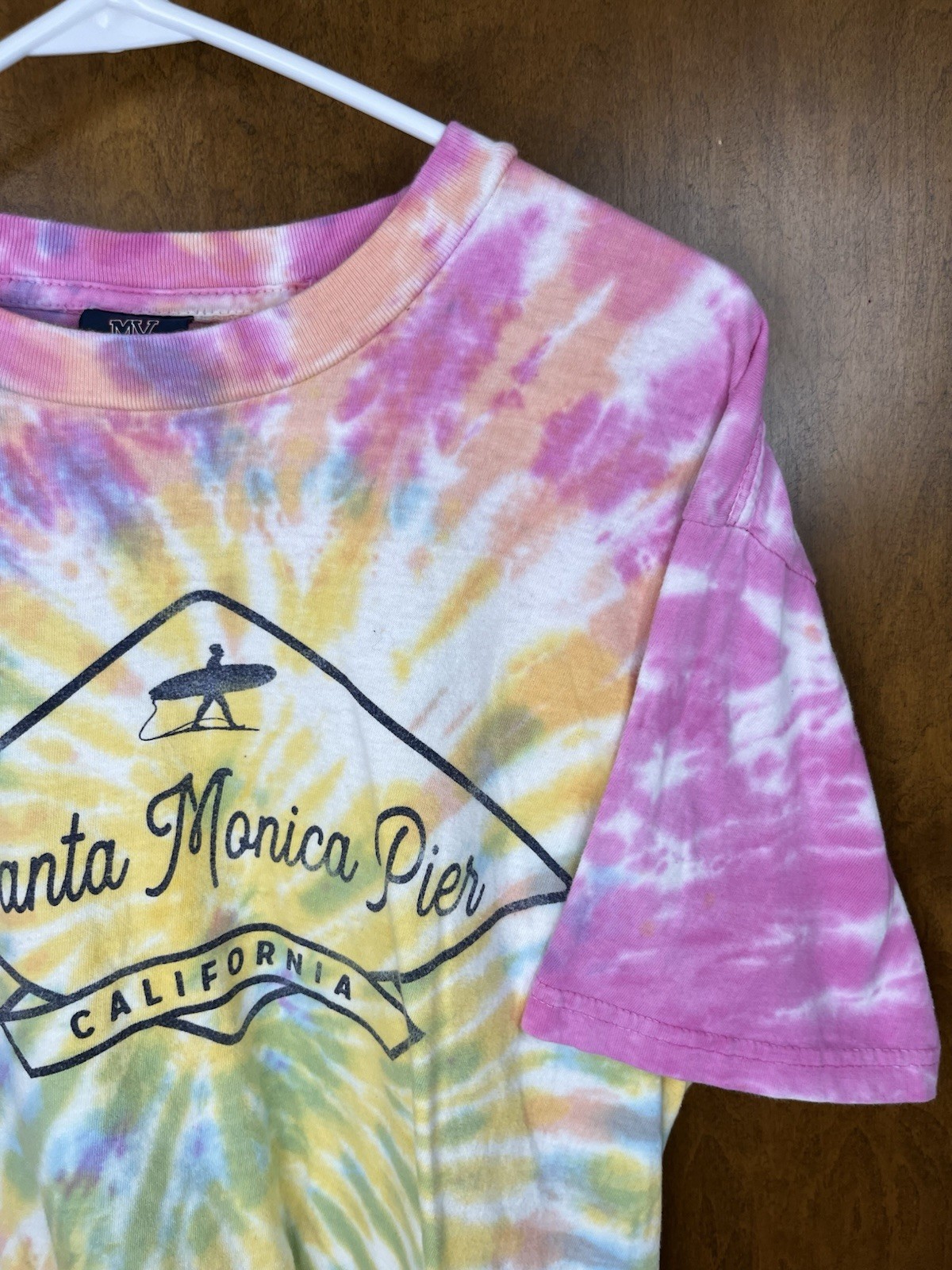 Vintage Santa Monica California Pier T Shirt Tie Dye Unisex Adult Size Small gallery