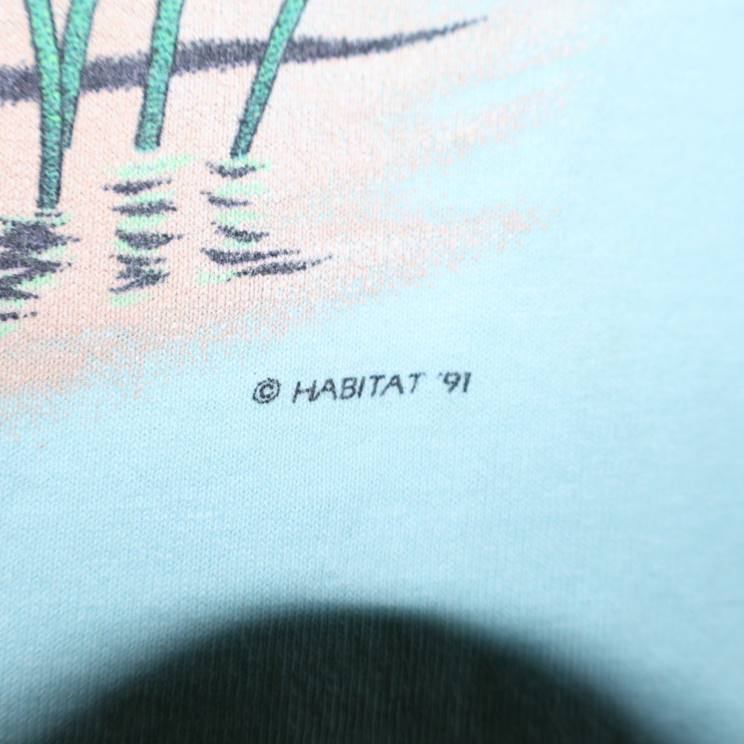 vintage 1991 Habitat Bullfrog Marina single-stitch shirt size XL. Seafoam color gallery