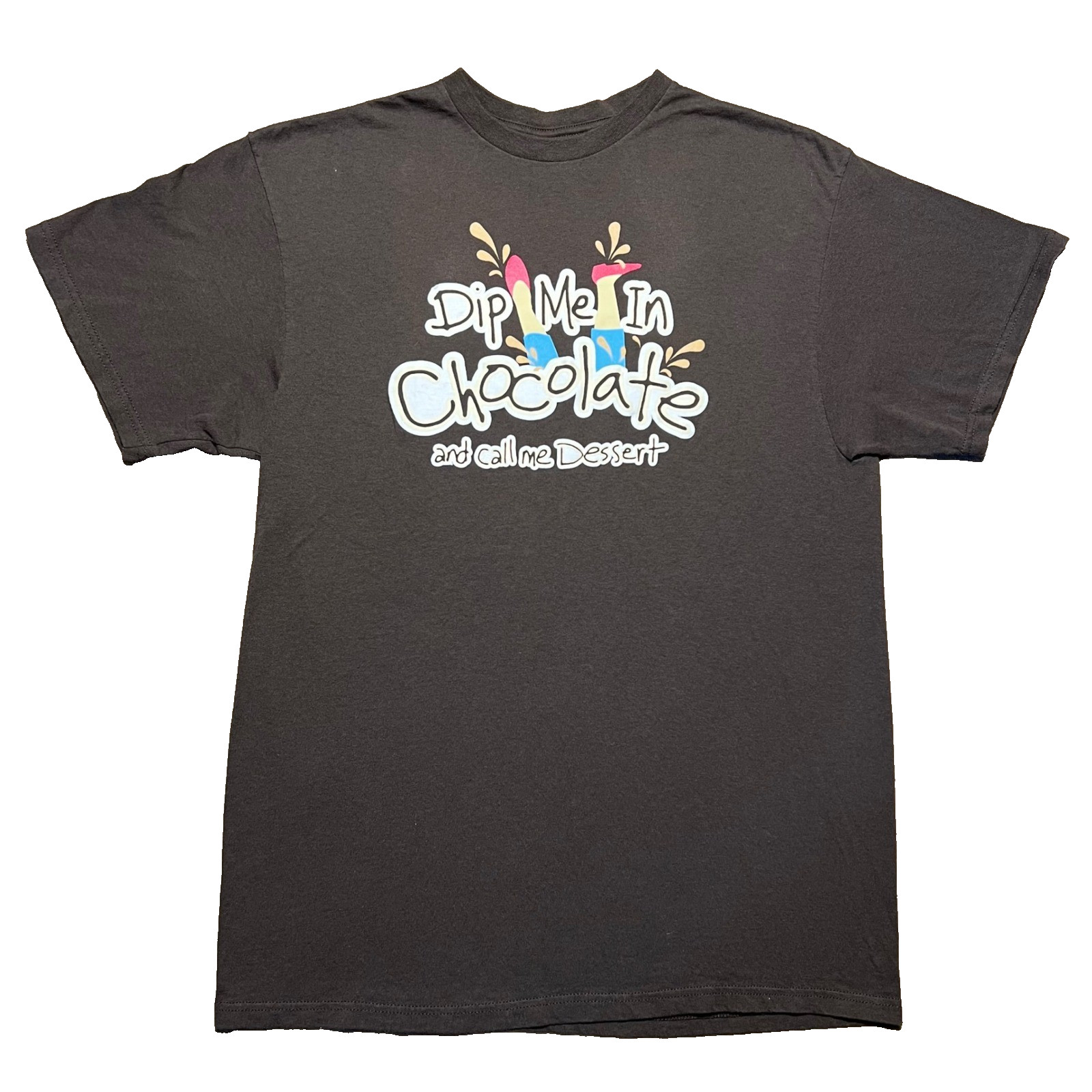 Vintage Delta Pro Weight Dip Me In Chocolate Novelty T Shirt Brown XL Mens Y2K gallery