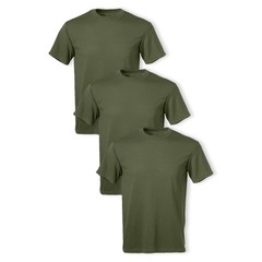 Soffe Men’s 3 Pack USA Poly/Cotton Military Tee, OD Green, Large