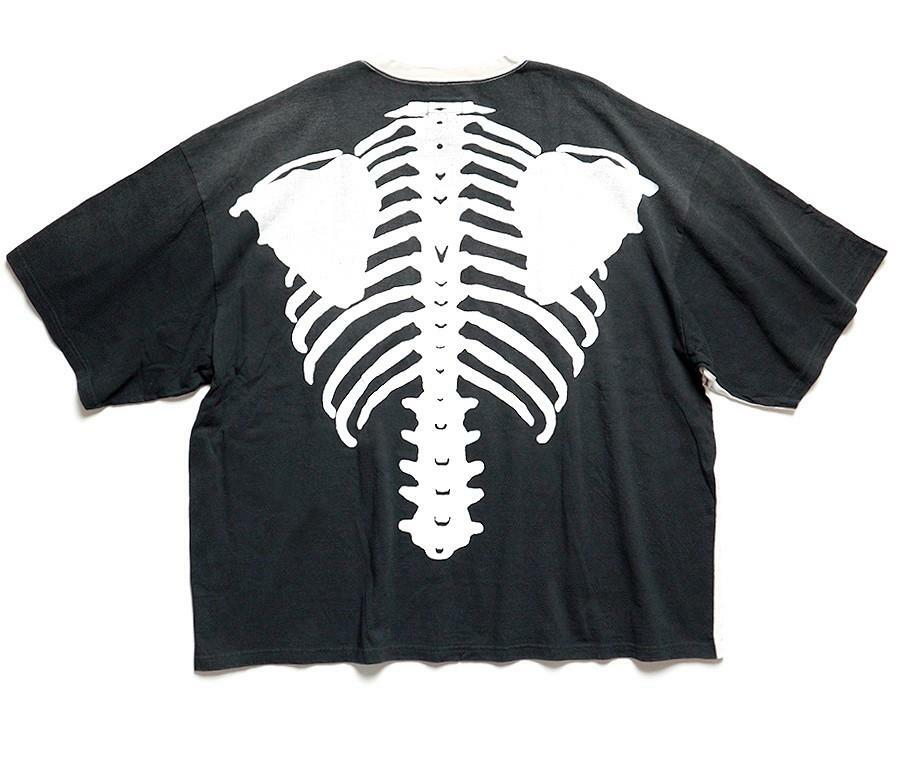 KAPITAL 2TONE BIG POCKET Tee BONE Skeleton black/natural new gallery