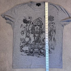 John Richmond Graphic Tee Beaded Embellished Shiva Boombox DJ Streetwear Y2K