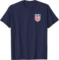 USA Soccer Front_Back Crest Navy USMNT Unisex T-Shirt