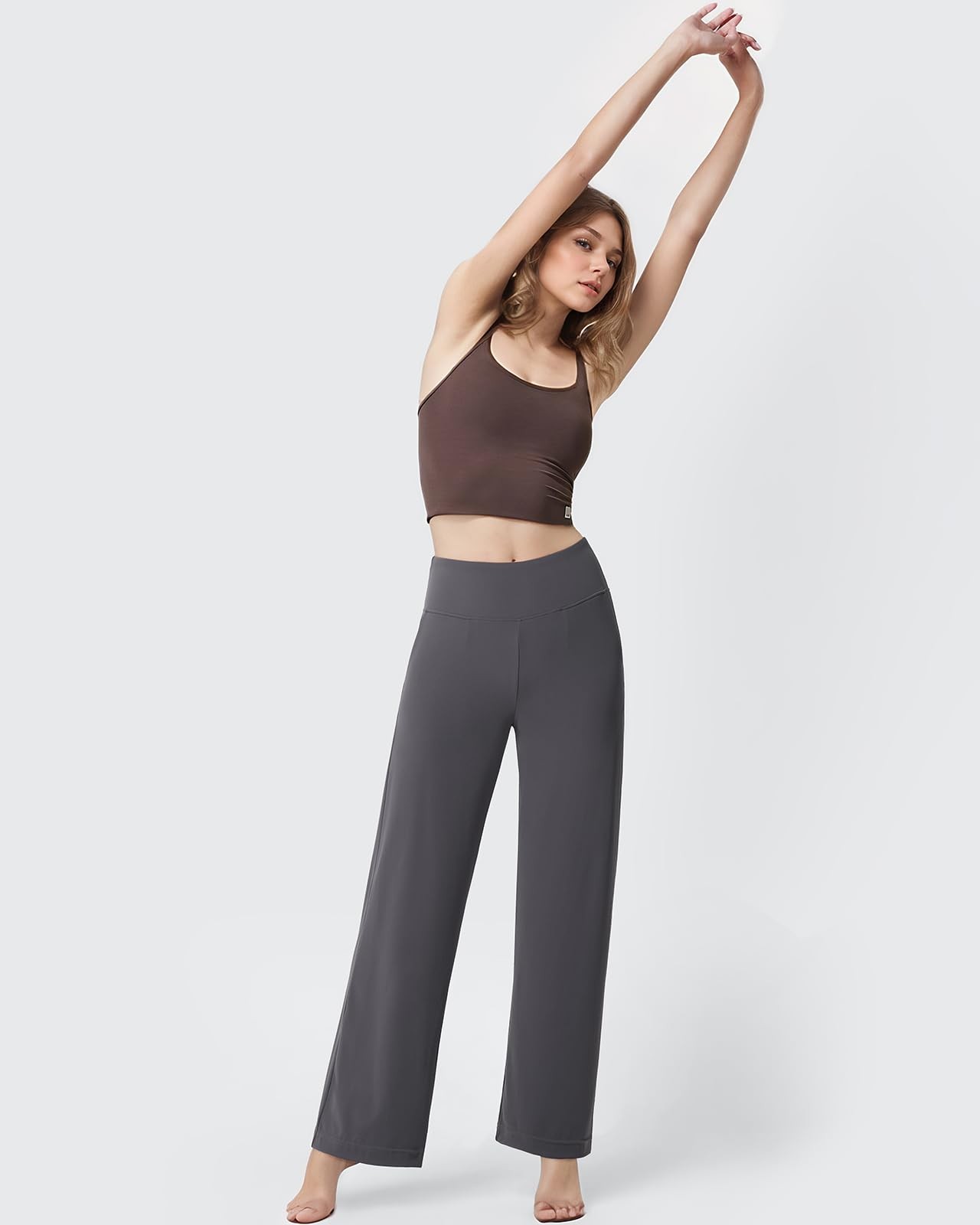 Women Casual Wide Leg Pants 2025 High Waisted Lounge Work Pant with Pockets (... gallery