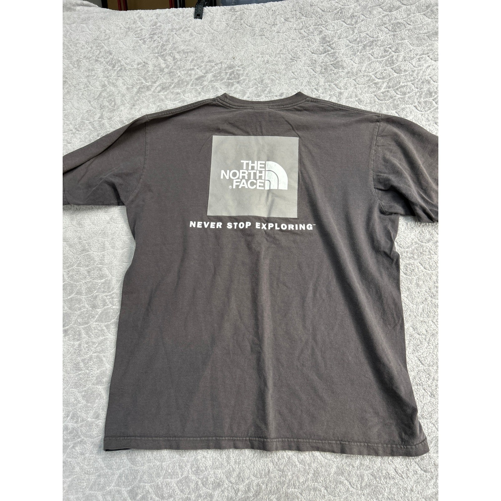The North Face Mens Gray Box Logo Never Stop Exploring T-Shirt Medium NF0A3R6R gallery