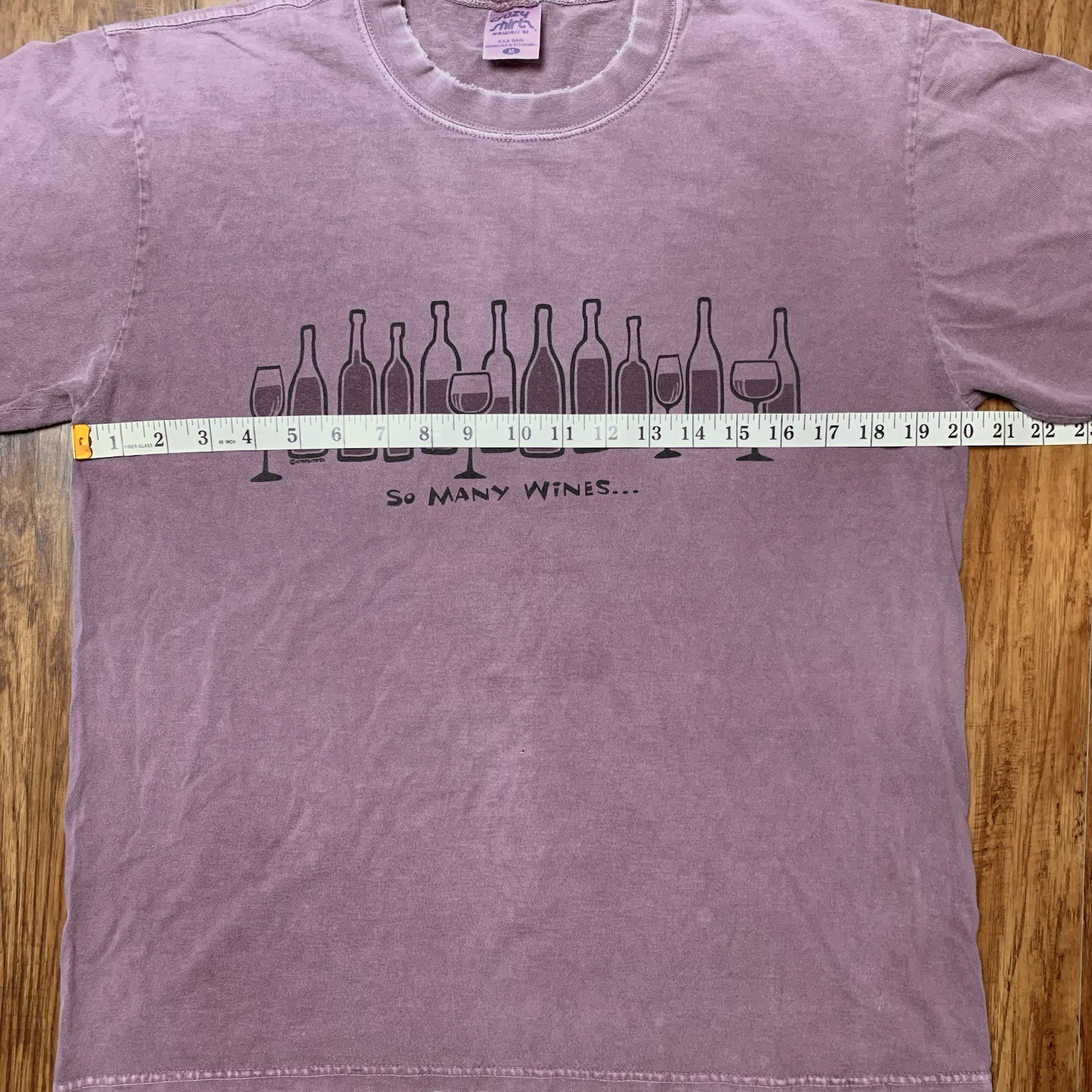 Vintage Wine Dyed T Shirt Size Medium Y2K Crazy Shirts So Many Wines Alcohol Tee gallery