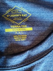 St. John’s Bay Quick Dri Easy Care Short Sleeve Crew Neck T Shirt Gray Men’s 2XL