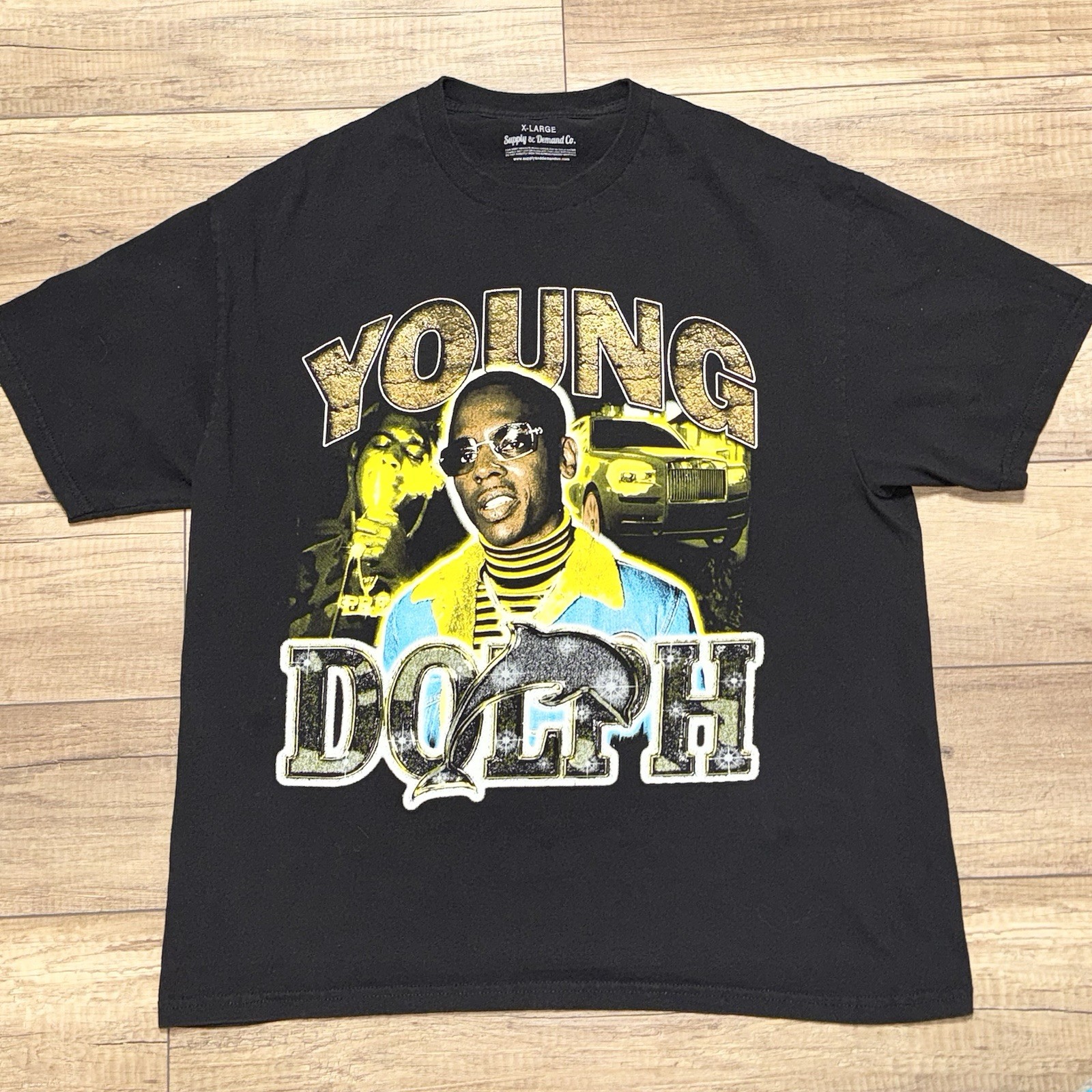 Supply & Demand Young Dolph Music Hip Hop Rapper Graphic Print T Shirt Mens XL