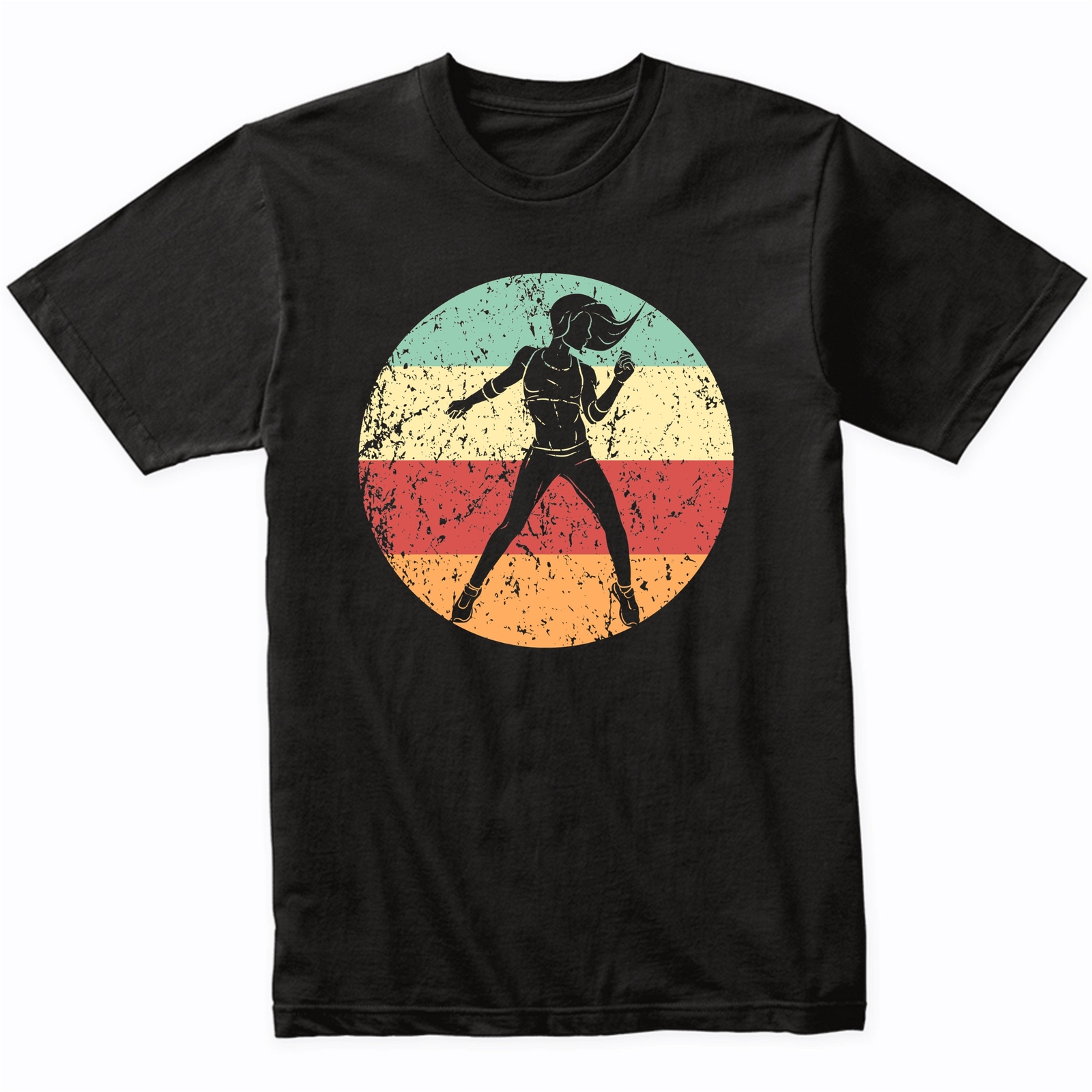 Dance Fitness Instructor Icon Retro Fitness Instructor T-Shirt – Retro Colors