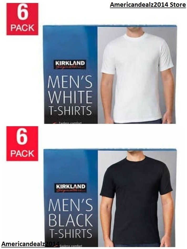 NEW! Kirkland Signature Men’s Crew Neck Tee, 6-pack Choose Color Size FAST S/H!! gallery