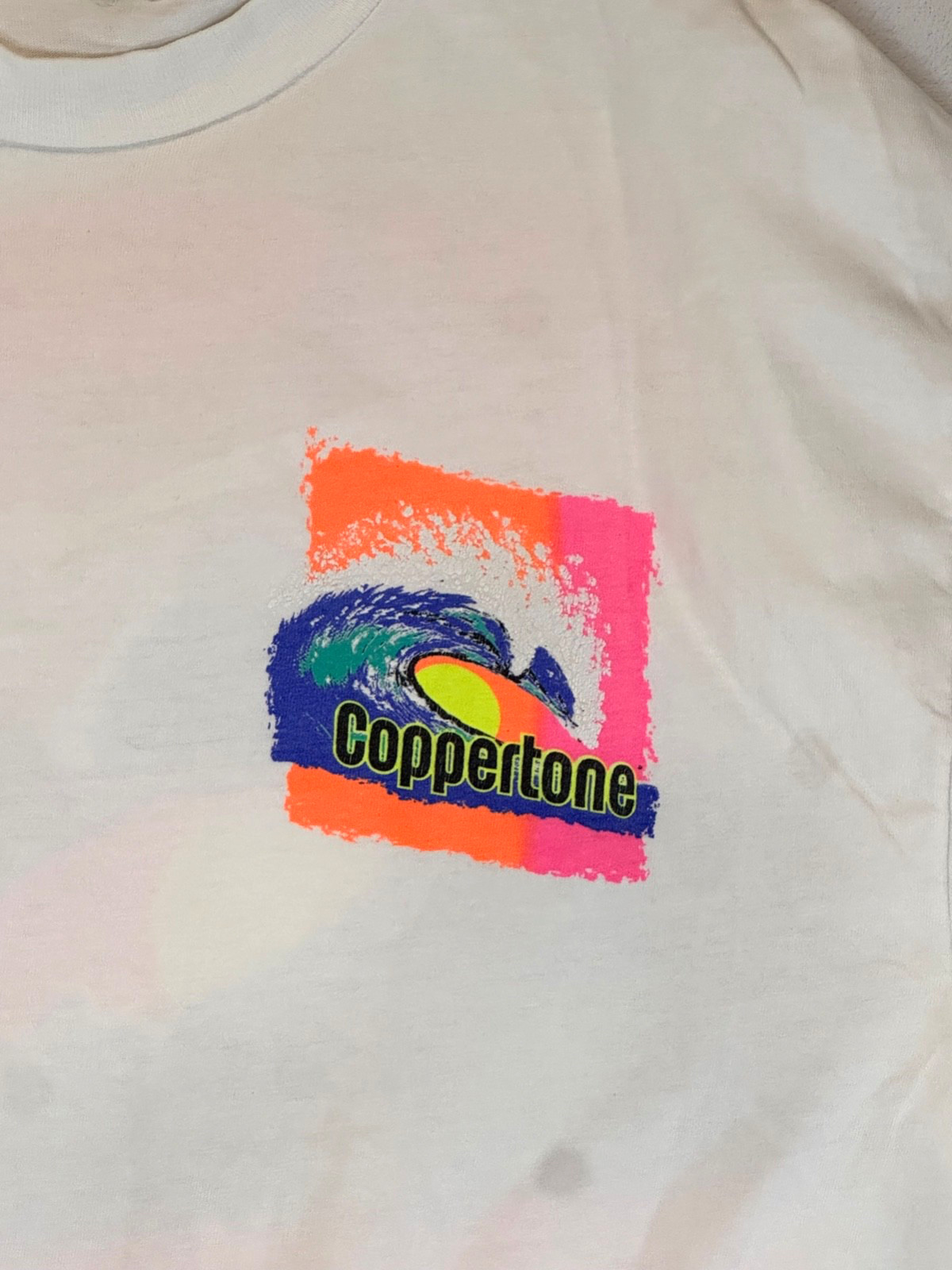 Vintage Coppertone Sunscreen Promo Shirt Mens XL White 90s Beach Surf Sun Wave gallery