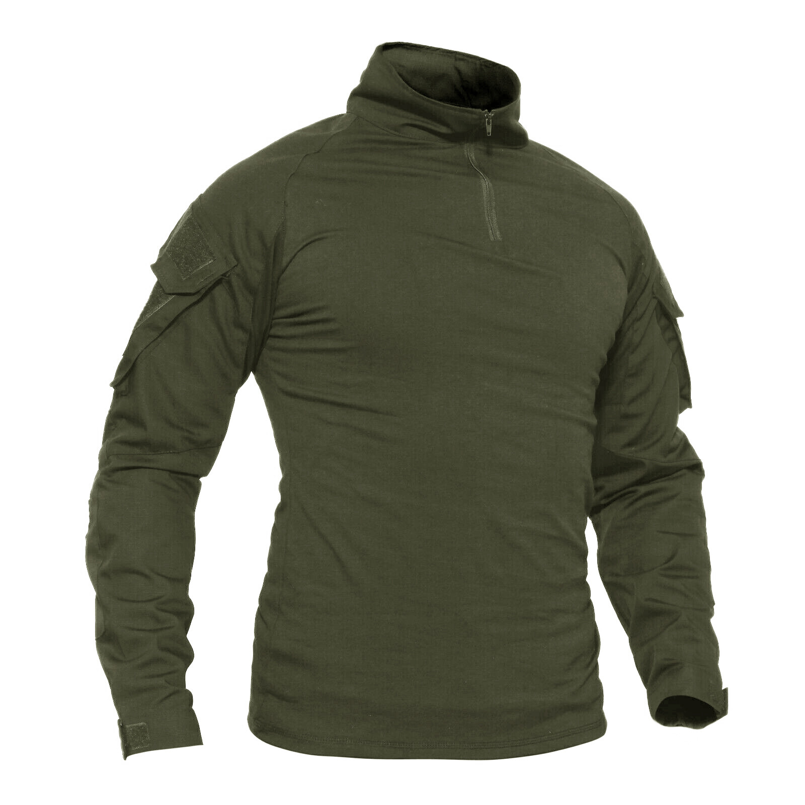 Men's Hunting T-Shirt Long Sleeve Ripstop Tactical Training 1/4 Zip Pullover US gallery