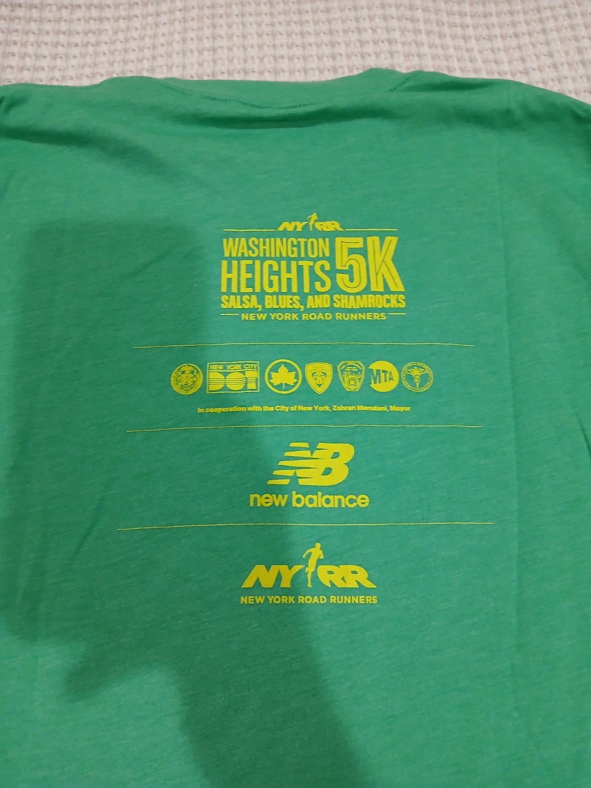 New Balance Mens Green Long Sleeve Crew Neck Nyrr 2026 Washington Heights 5K M gallery