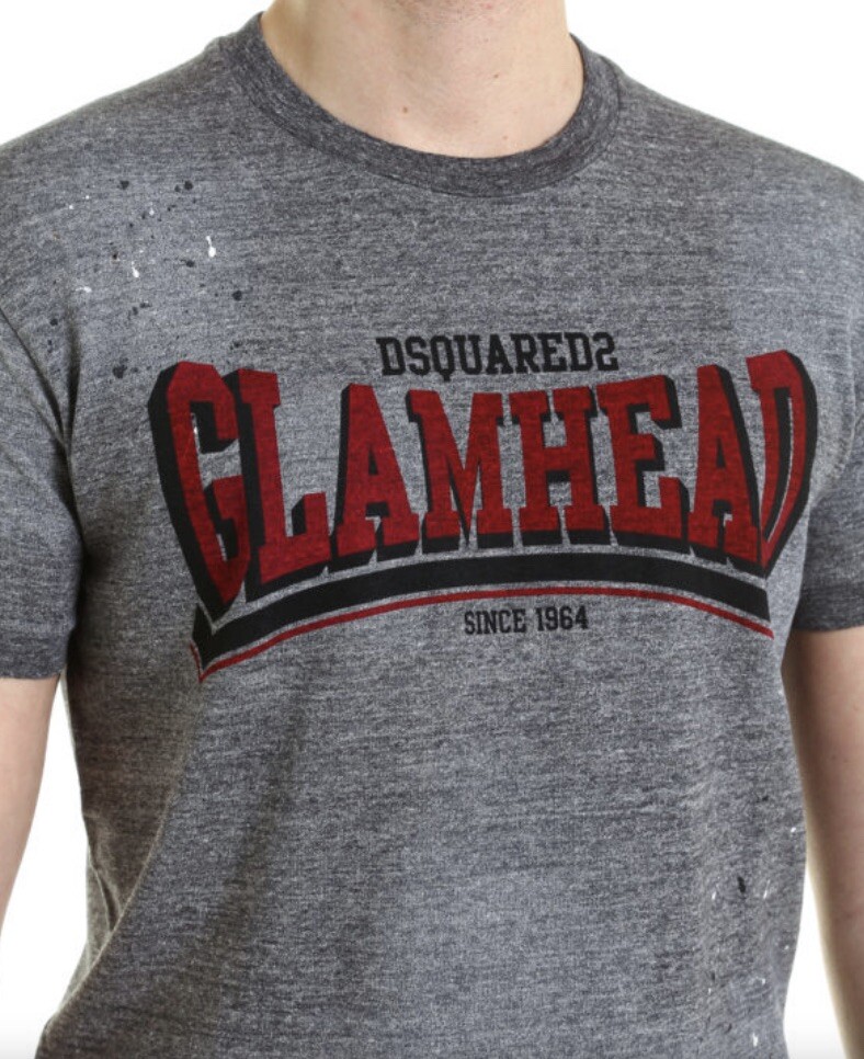 Dsqured2 Glamhead melange cotton stained Tee Sz L NWT gallery
