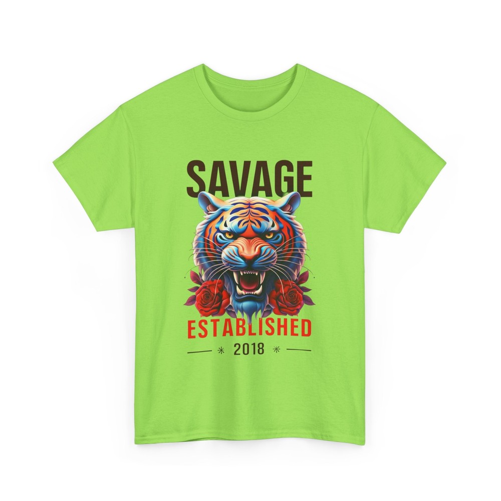 Savage Tiger Graphic Tee, Men’s Tshirt, Rose Print Shirt, Gift Bold Color Unisex