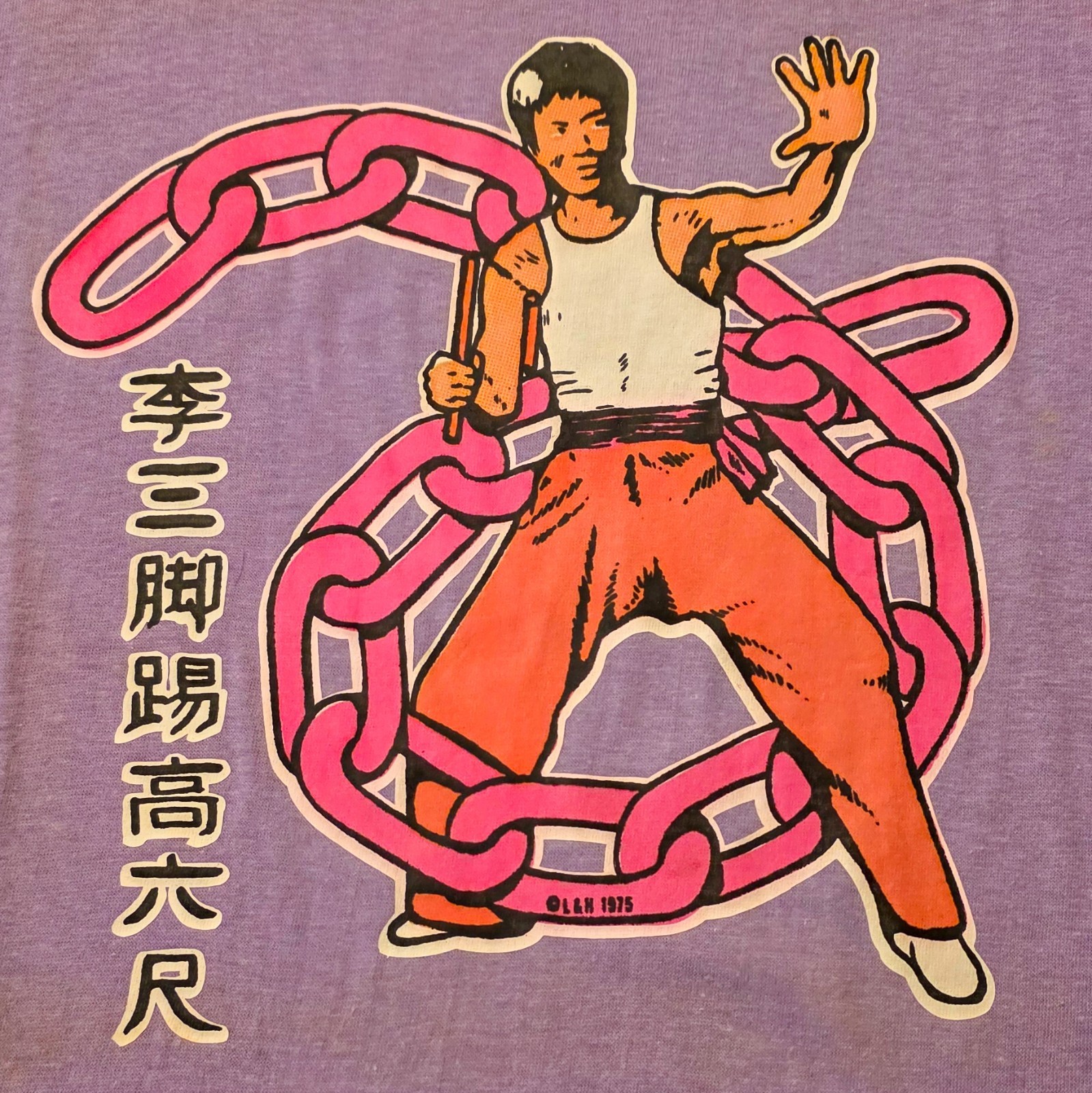 Vintage 1975 Bruce Lee Graphic Long Sleeve Tee – Deadstock – L&H MFG – Medium gallery