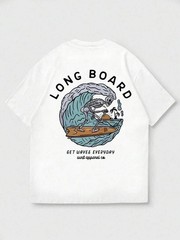 Men’s Casual Beach Surfing Element Printed Short Sleeve T-Shirt