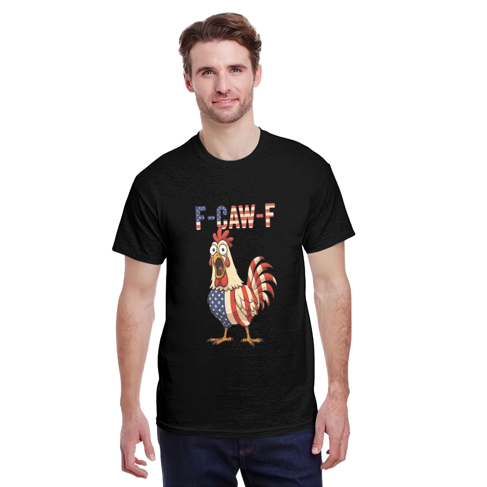 Funny F-Caw-F Chicken Shirt, FCAWF America Flag Women Men Humor Shirt gallery