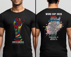 World Cup 2026 Host Cities Double Sided T-Shirt USA Canada Mexico Tee
