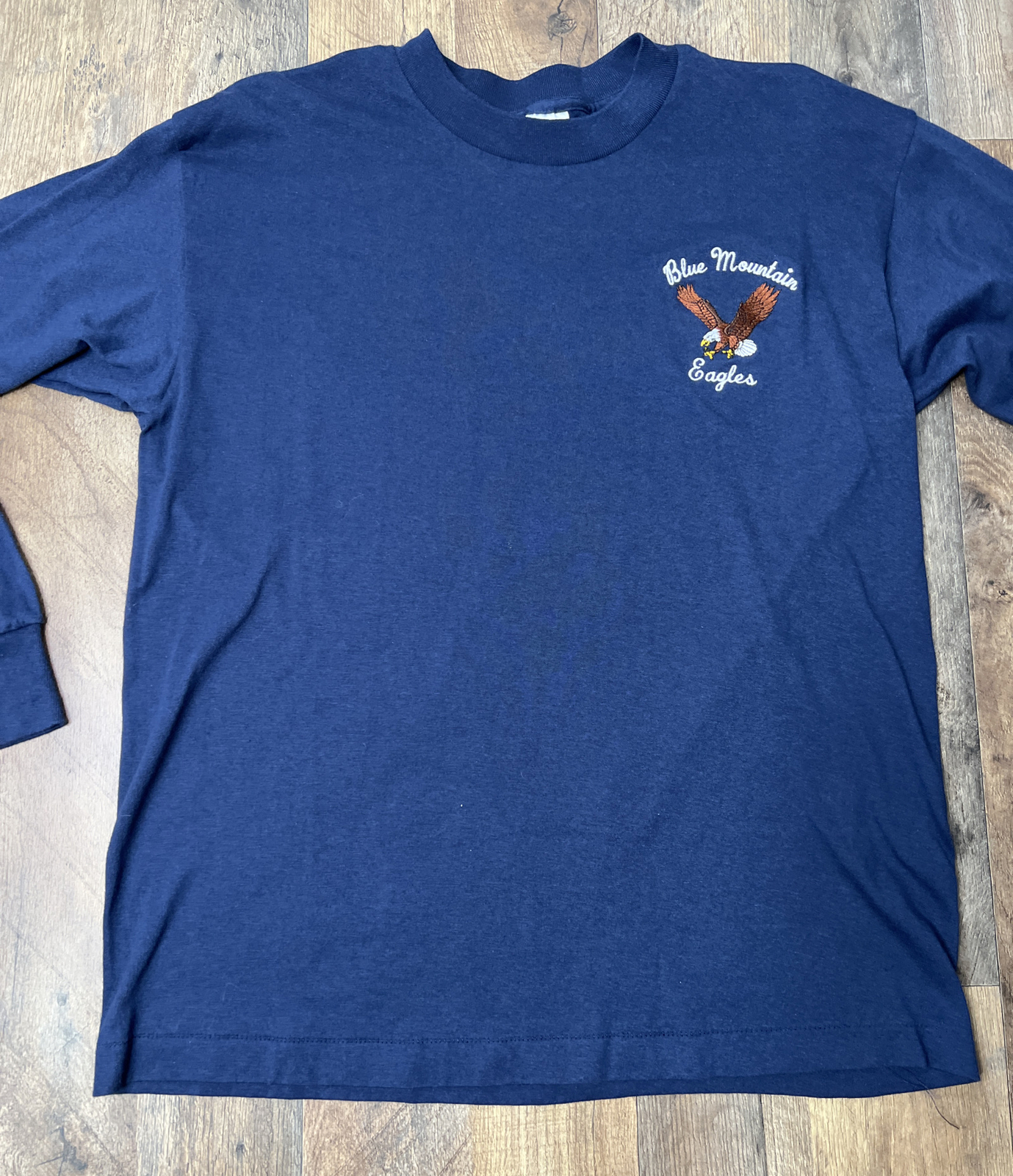 Vintage 90s HEF-T Teejays Blue Mountain Eagles Long Sleeve T Shirt Large Blue gallery