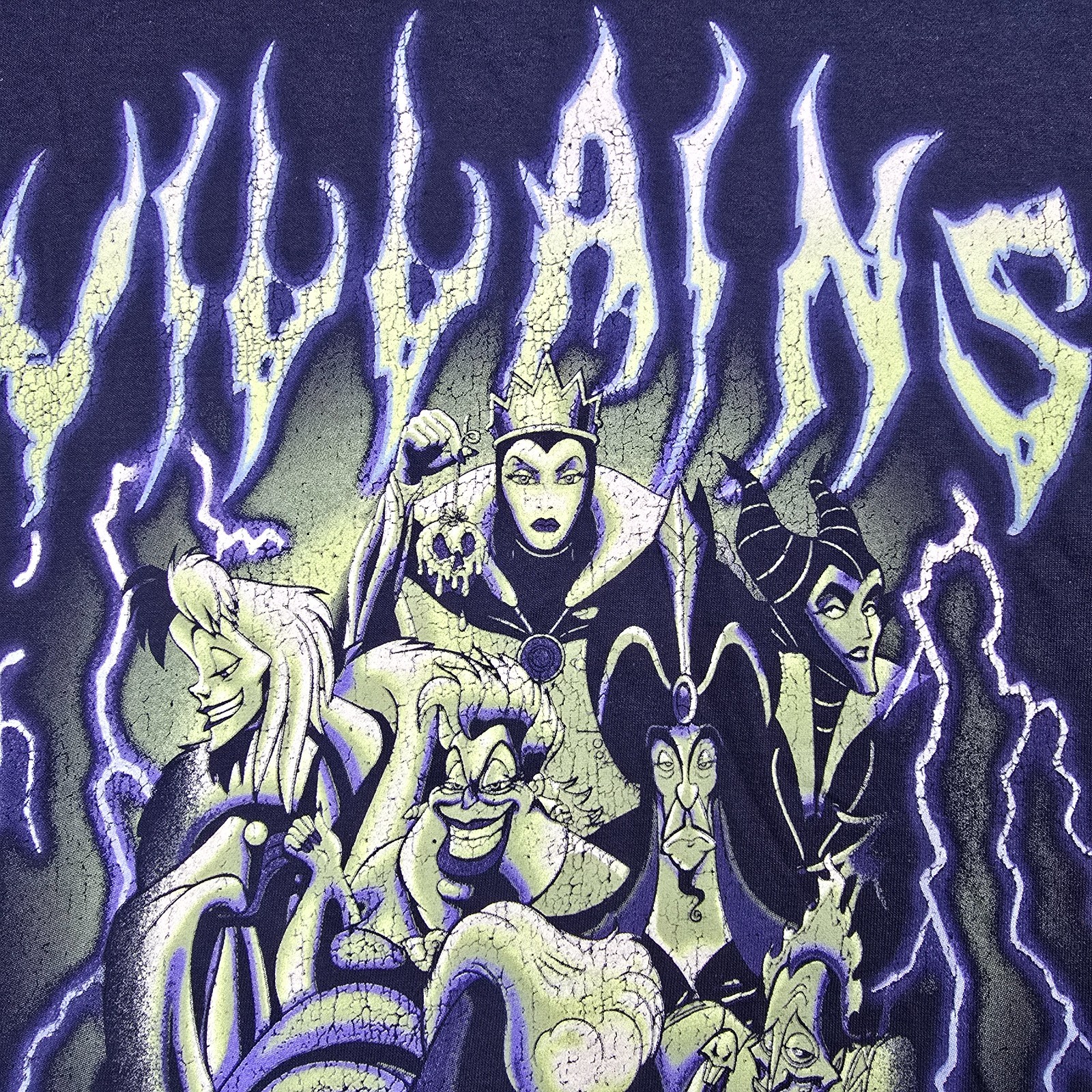 DISNEY VILLAINS SHIRT Mens XL BLUE ANIMATION CASUAL Distressed Retro NWT