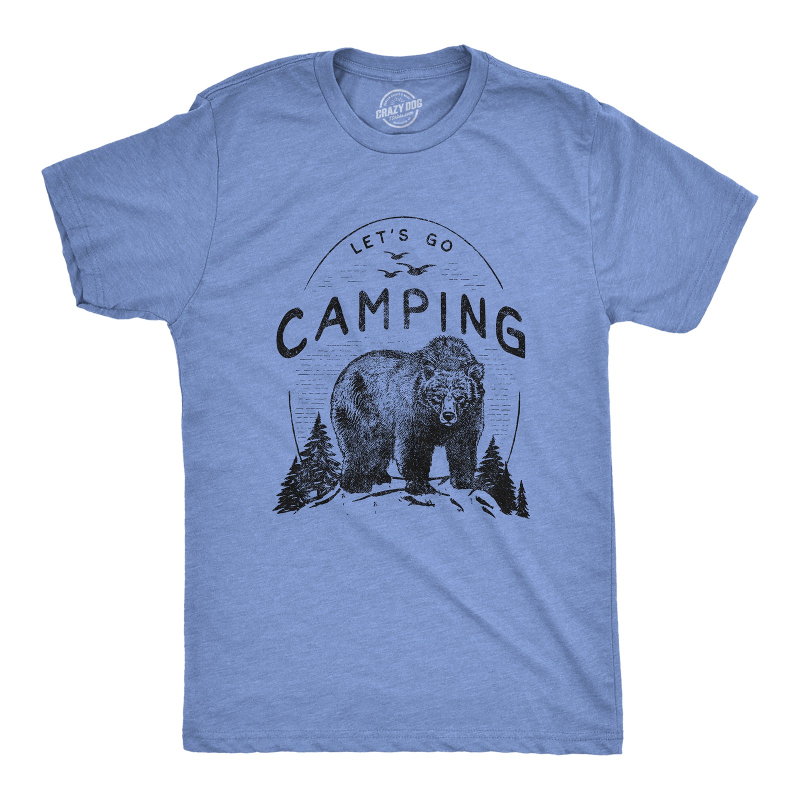 Mens Lets Go Camping T Shirt Funny Bear Outdoors Hiking Vintage Novelty Tee gallery