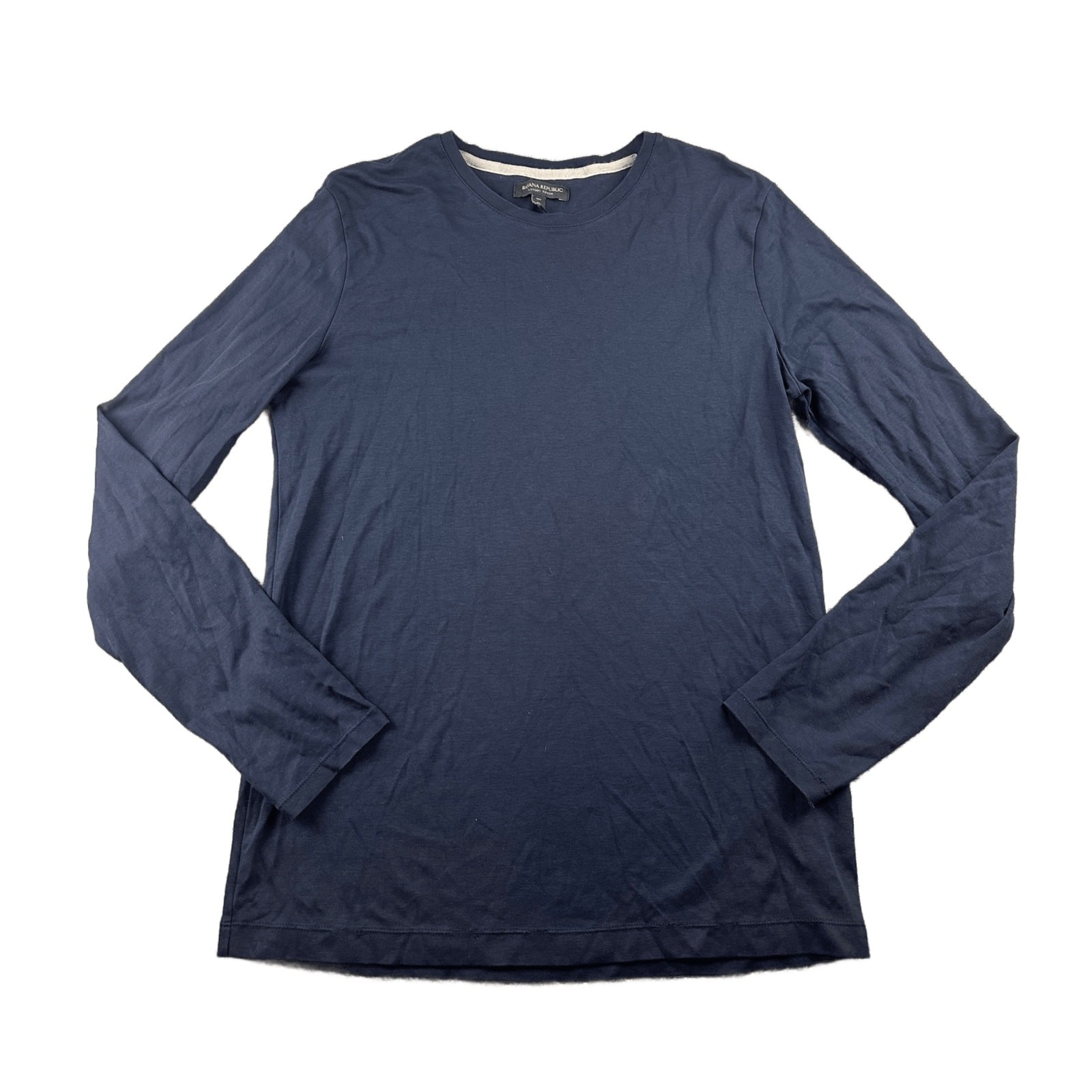Banana Republic Long Sleeve T-Shirt Men M Tall Blue Luxury Touch Cotton Preppy gallery