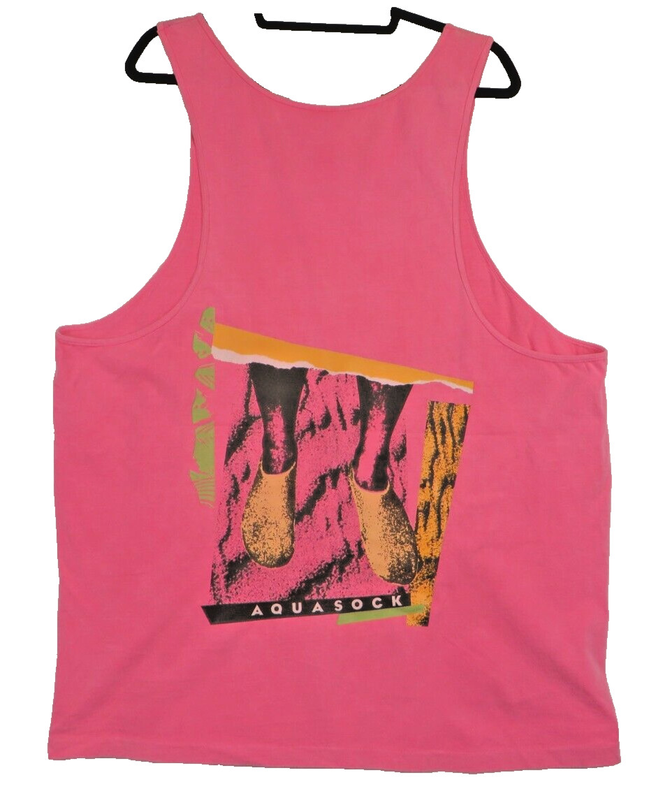 Vintage Nike Aqua Sock Tank Top Mens XL Neon Pink Single Stitch 90s USA gallery