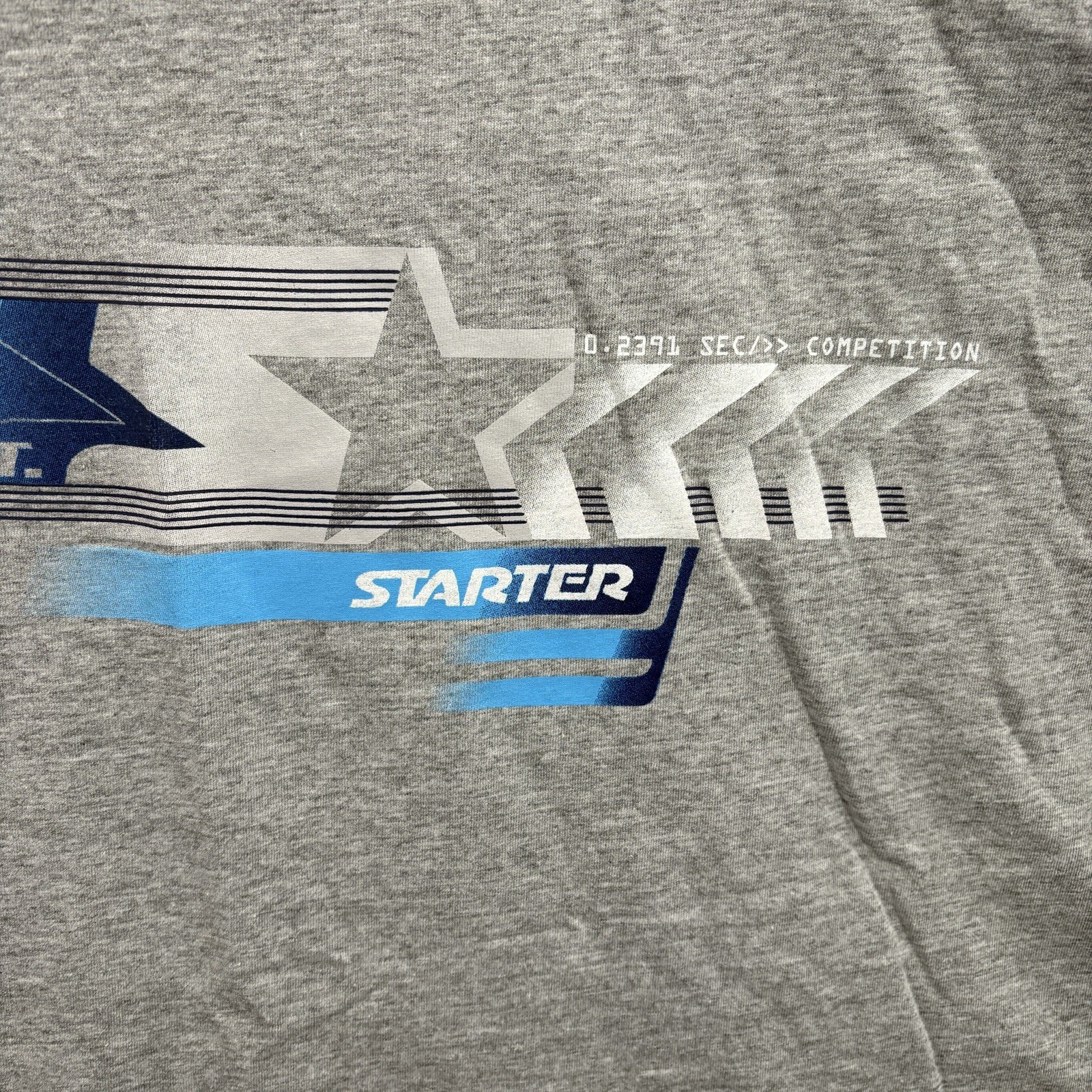 Vintage Starter T Shirt Mens XL VTG 90s Sports Tee Gray Crewneck Spell Out Logo gallery