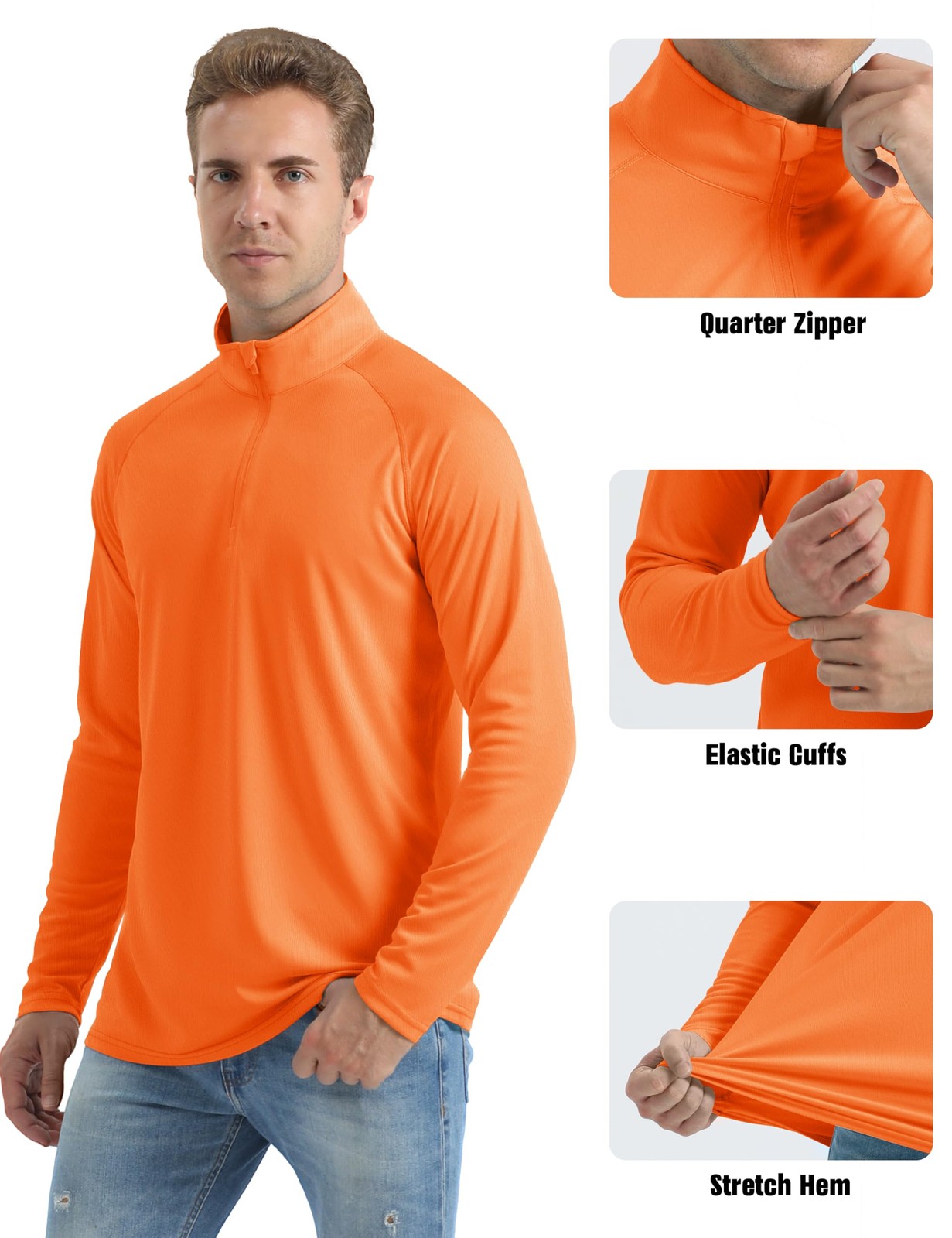 MAGCOMSEN Sun Shirts for Men Long Sleeve Quarter Zip Pullover Workout Gym Run... gallery