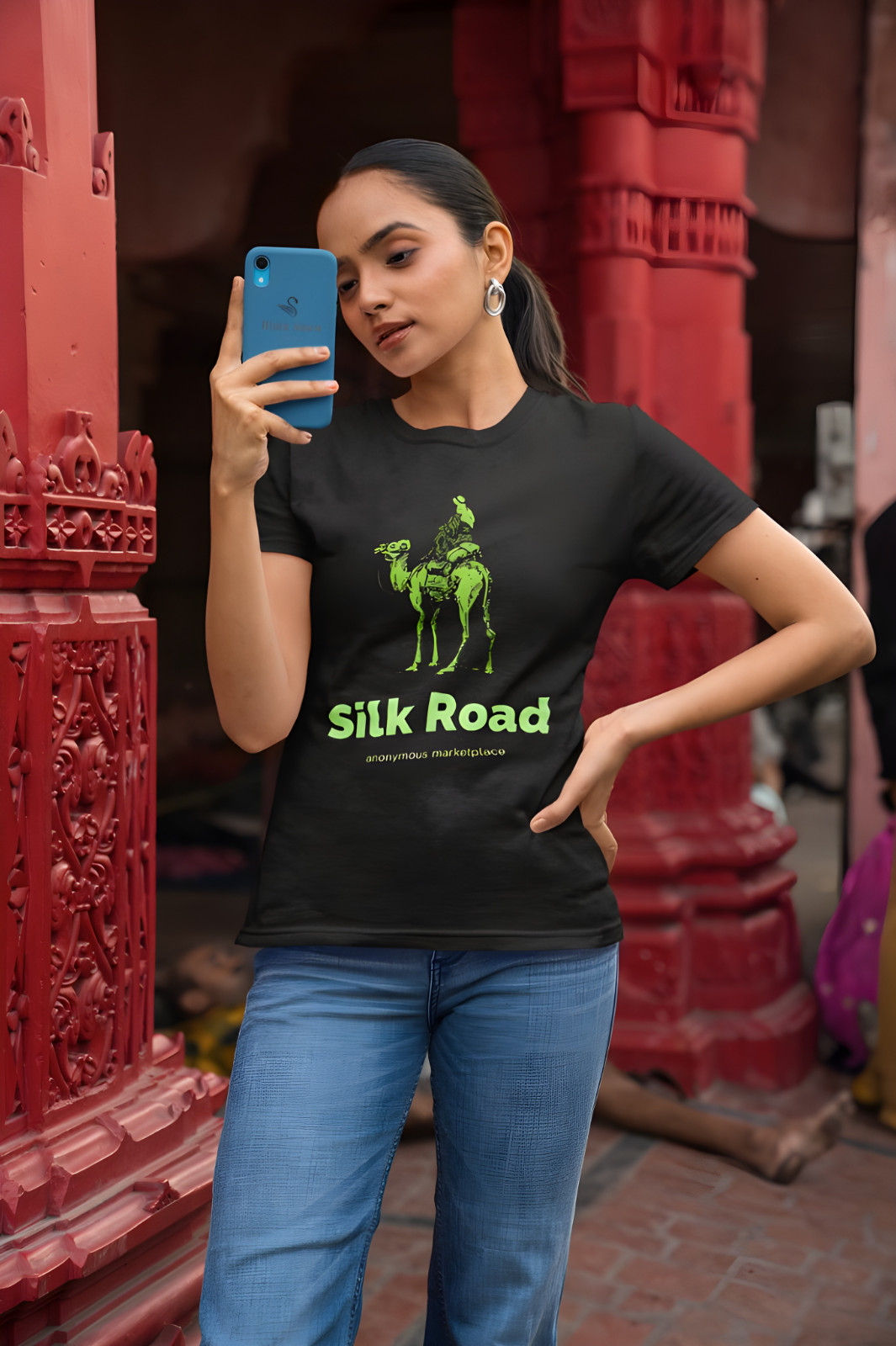 Silkroad Shop Logo T-Shirt, Cyberpunk Hacker Graphic Tee gallery