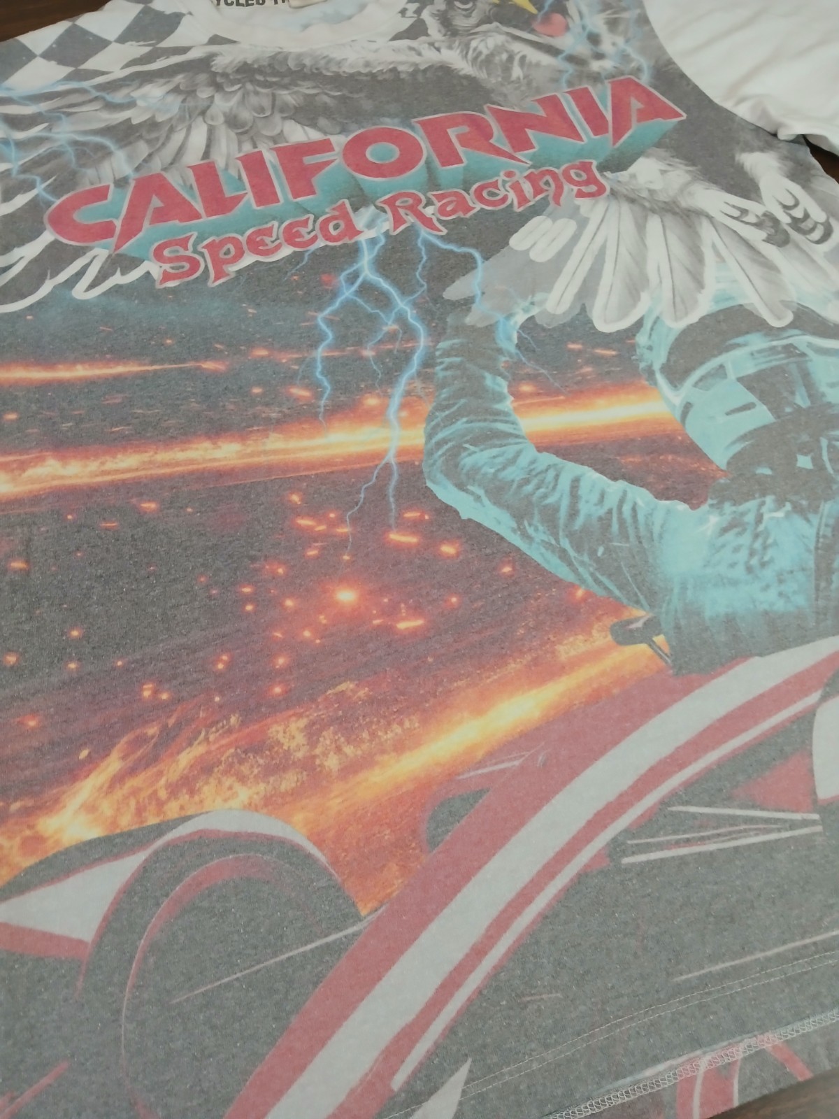 California Speed Racing T-shirt Size Medium Cars American Eagle Double Sided gallery