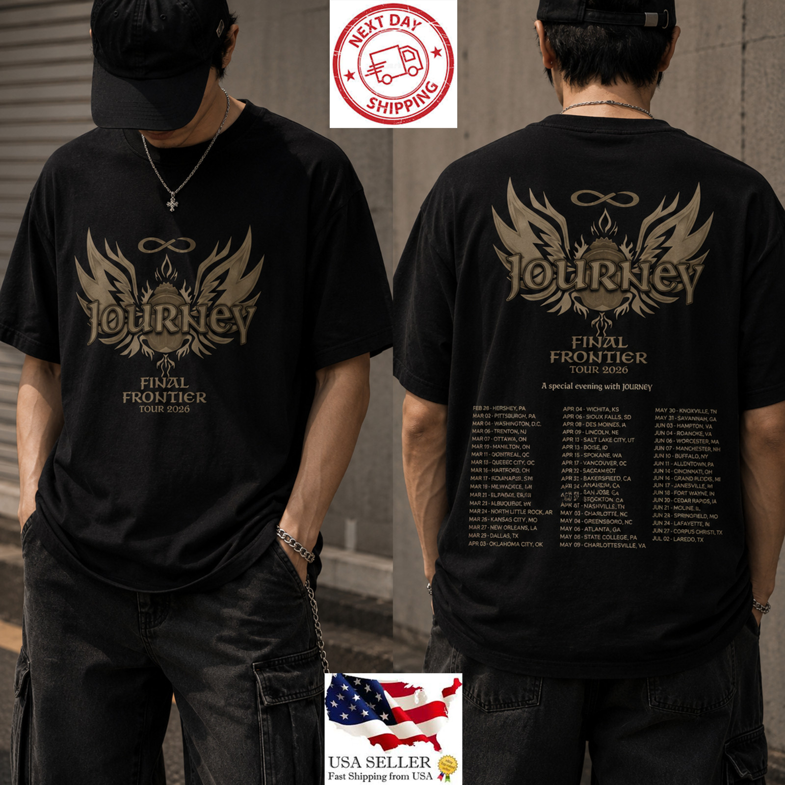 Journey Final Frontier Tour 2026 Shirt Double Sided Concert Fan Tee gallery