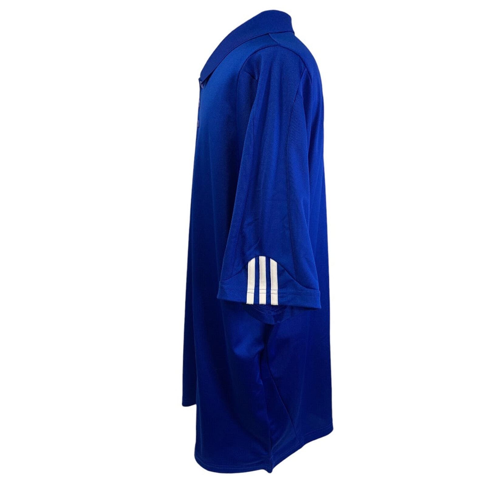 Large Adidas Golf Mens New Royal Blue Polo Shirt ClimaLite Striped Cuff P77778 gallery