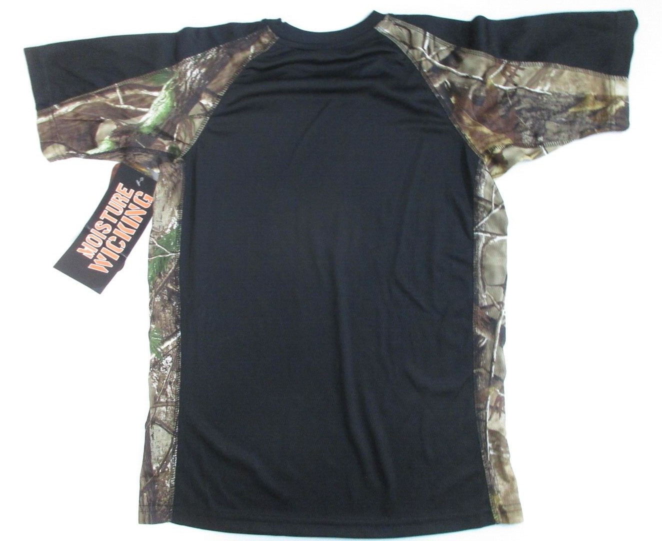 Realtree Men's SS Color Black perf Shirt Camo Black Short Sleeve XL (46-48) gallery