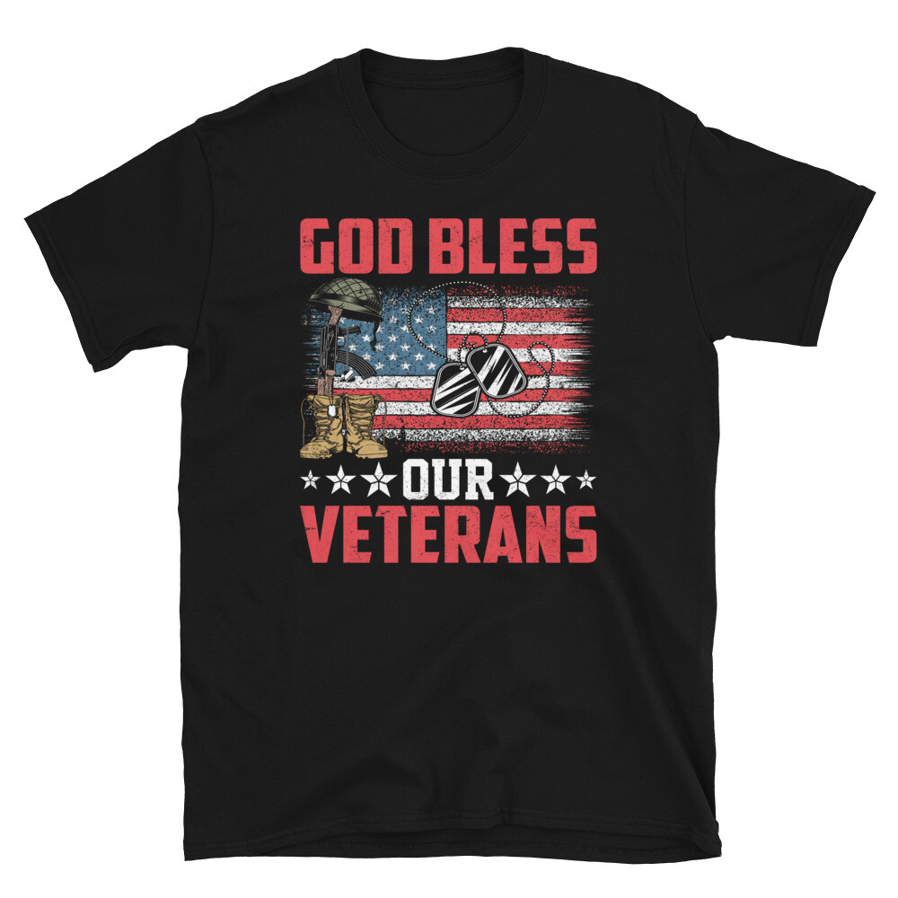 God Bless Our Veterans USA Military Soldiers Short-Sleeve Unisex T-Shirt gallery