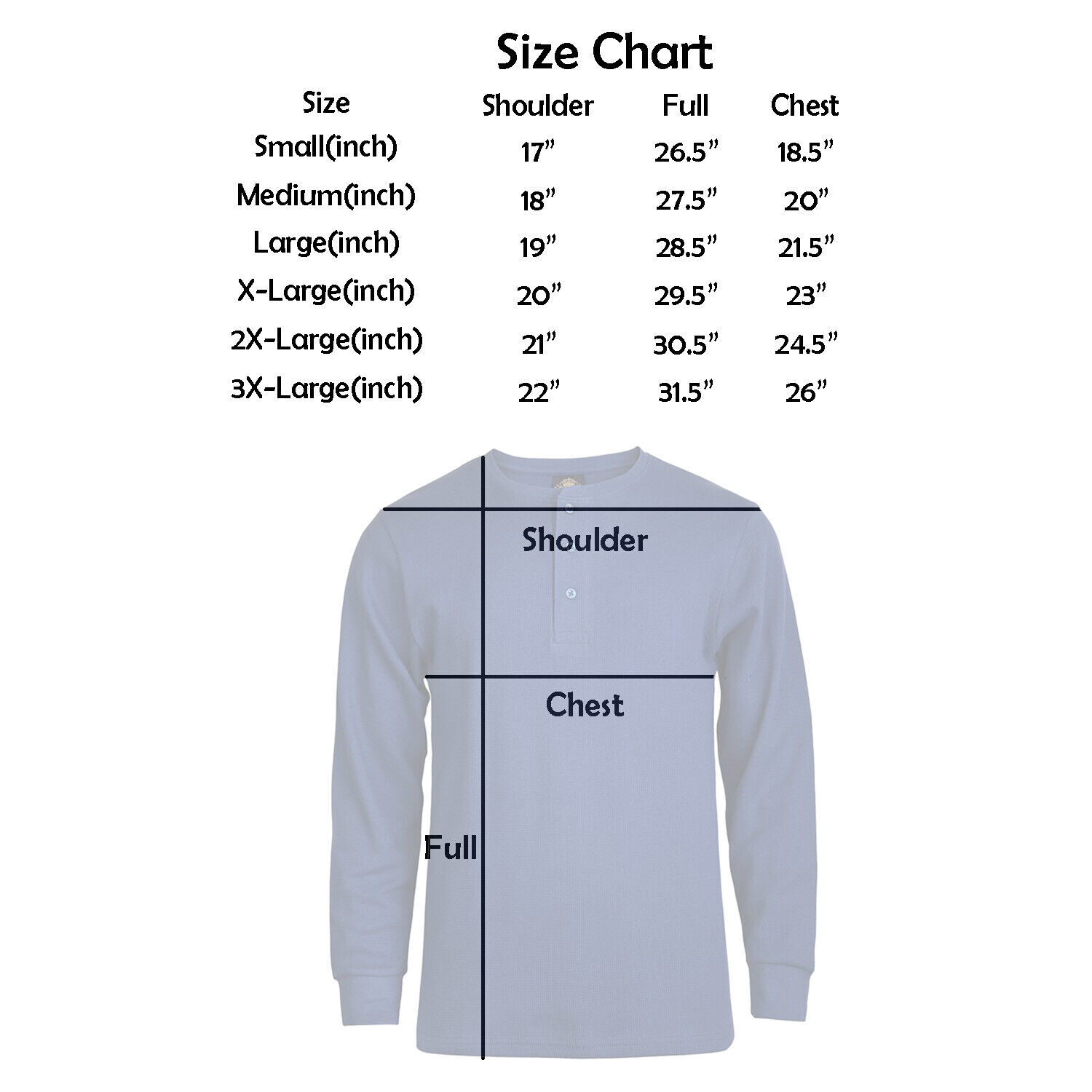 Thermal Shirt COTTON Warm Medium Weight Long Sleeve Crew Neck Waffle Men's gallery