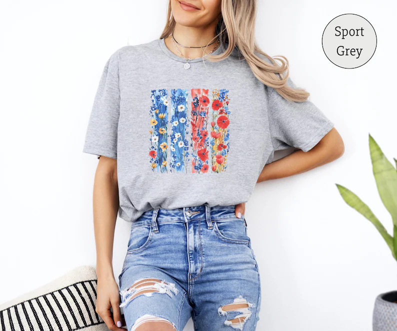 Watercolor Flower Comfort Tee Aesthetic Floral Design Soft Casual Shirt Gift gallery