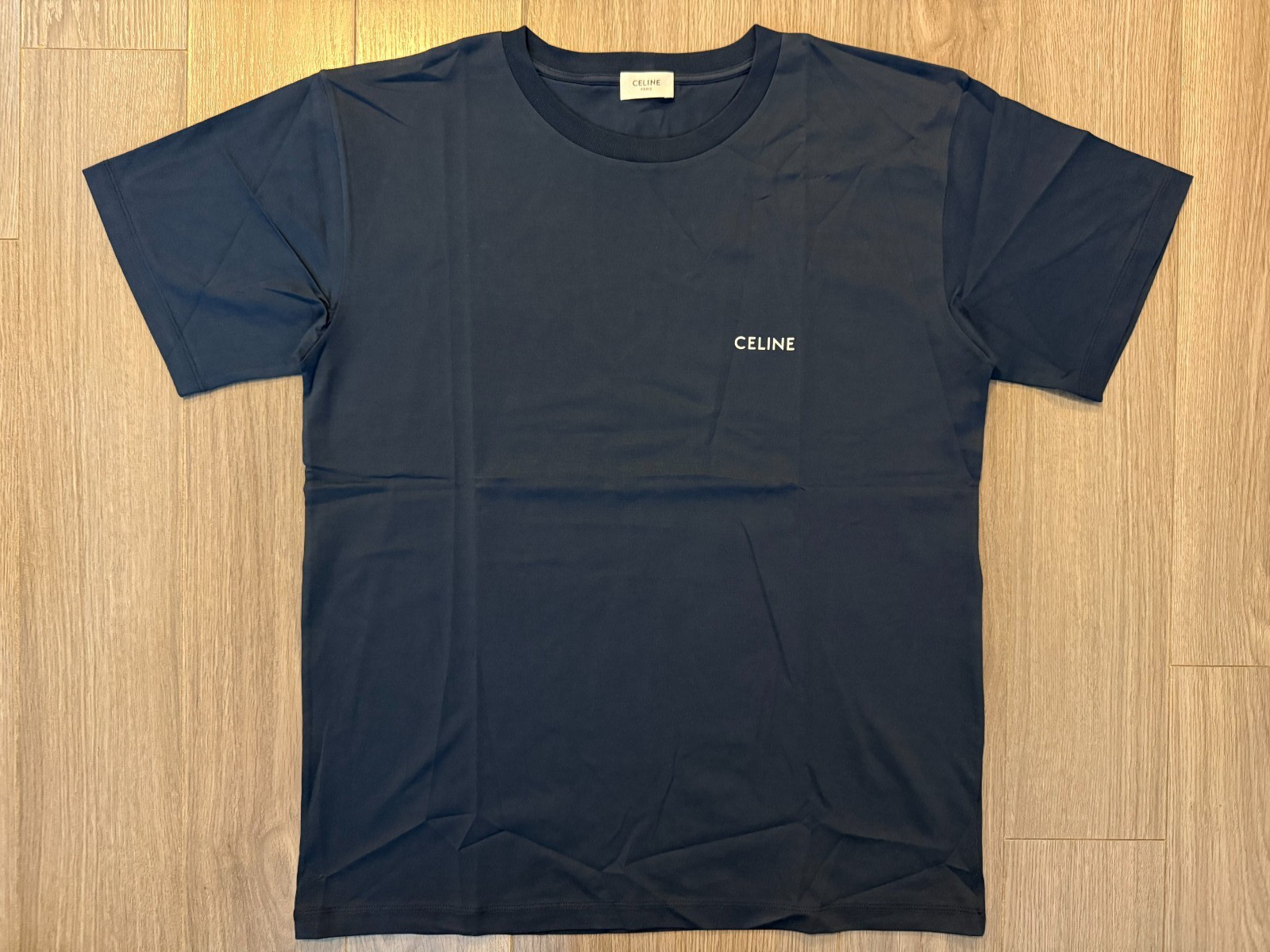 CELINE Loose Tee Shirt in Cotton Jersey deep navy sz M gallery