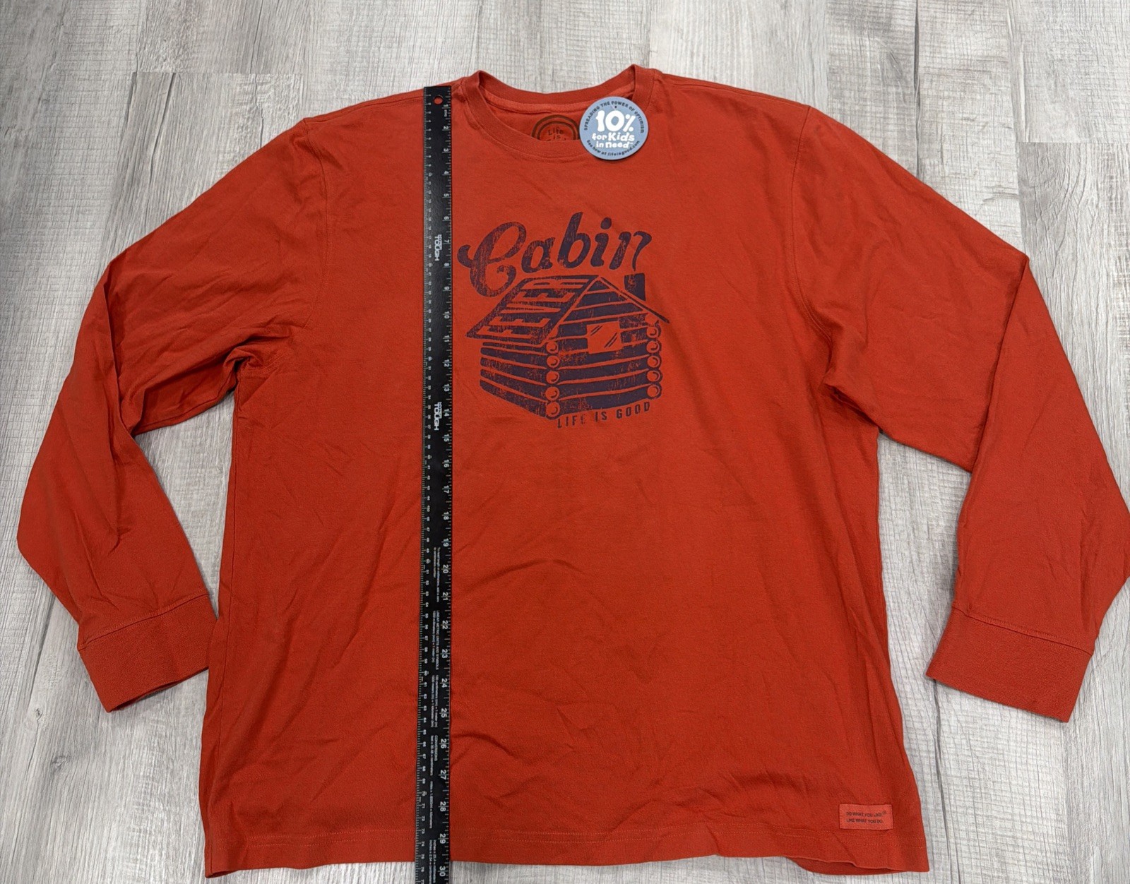 Life Is Good Long Sleeve T-Shirt Men's X-Large Classic Fit Orange Cabin Outdoor gallery