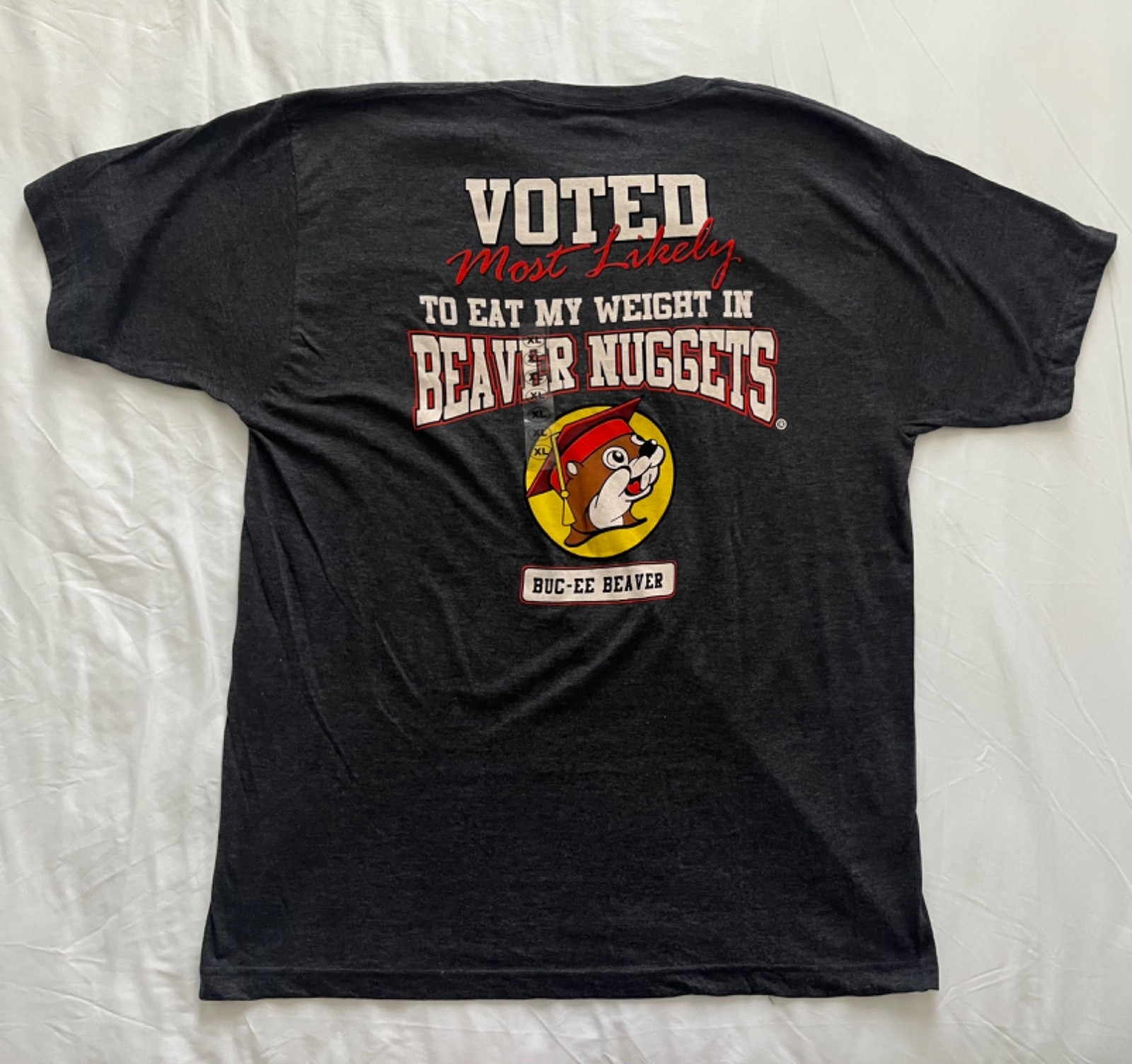 Buc-ees Men's Gray Cotton Crew Neck Seniors 2022 Short Sleeves T-Shirt Size XL gallery
